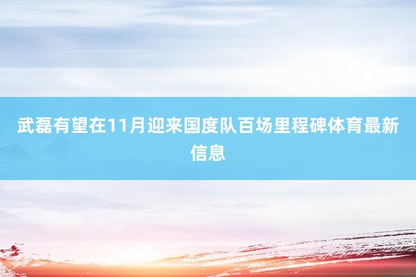 武磊有望在11月迎来国度队百场里程碑体育最新信息