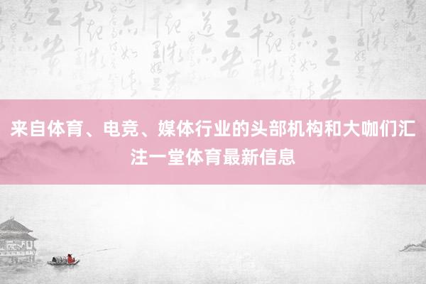 来自体育、电竞、媒体行业的头部机构和大咖们汇注一堂体育最新信息