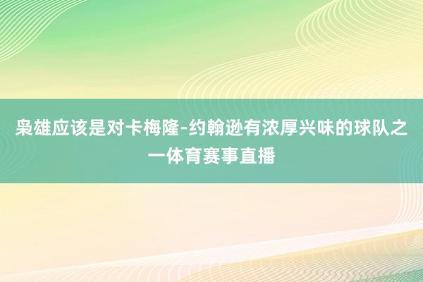 枭雄应该是对卡梅隆-约翰逊有浓厚兴味的球队之一体育赛事直播