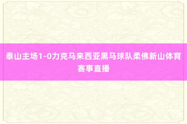 泰山主场1-0力克马来西亚黑马球队柔佛新山体育赛事直播