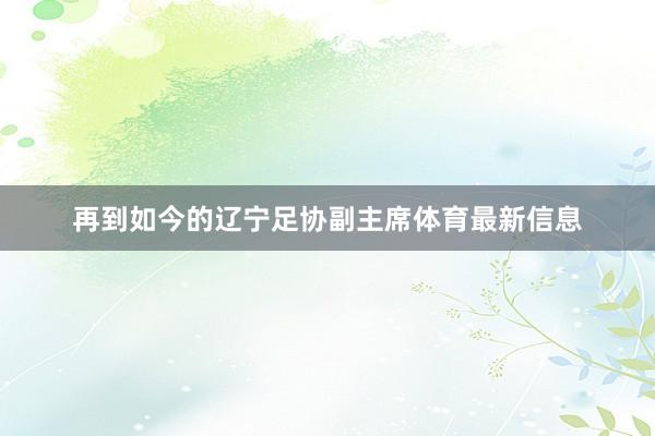 再到如今的辽宁足协副主席体育最新信息