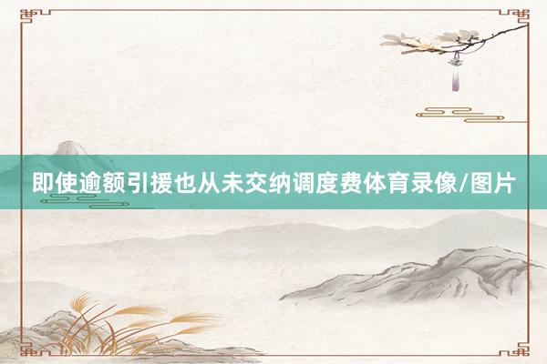 即使逾额引援也从未交纳调度费体育录像/图片