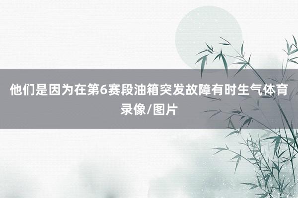 他们是因为在第6赛段油箱突发故障有时生气体育录像/图片