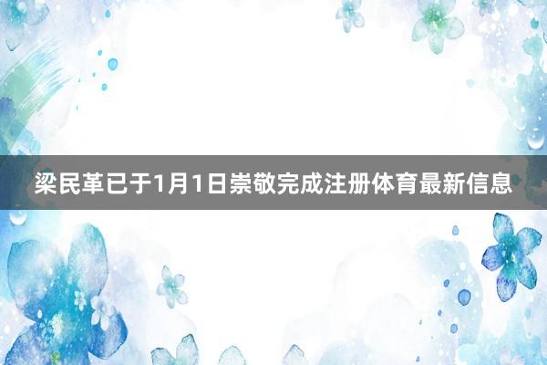 梁民革已于1月1日崇敬完成注册体育最新信息