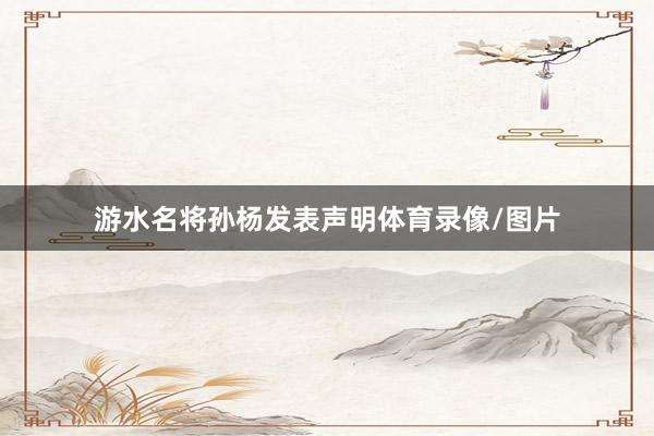 游水名将孙杨发表声明体育录像/图片