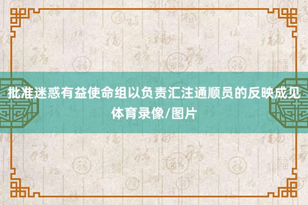 批准迷惑有益使命组以负责汇注通顺员的反映成见体育录像/图片