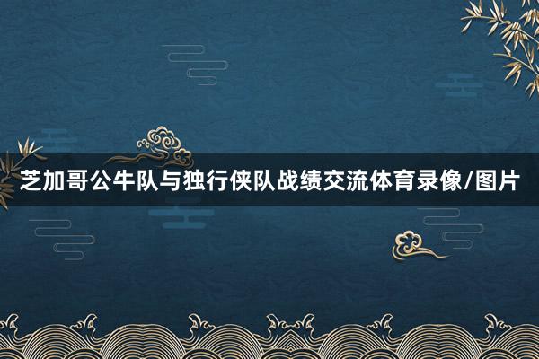 芝加哥公牛队与独行侠队战绩交流体育录像/图片