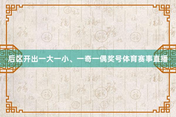 后区开出一大一小、一奇一偶奖号体育赛事直播