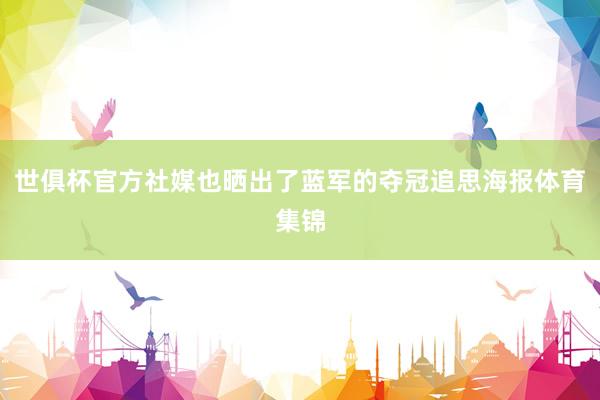 世俱杯官方社媒也晒出了蓝军的夺冠追思海报体育集锦