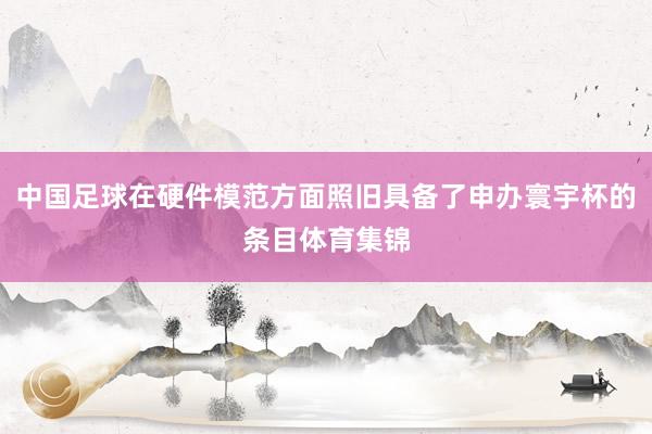 中国足球在硬件模范方面照旧具备了申办寰宇杯的条目体育集锦